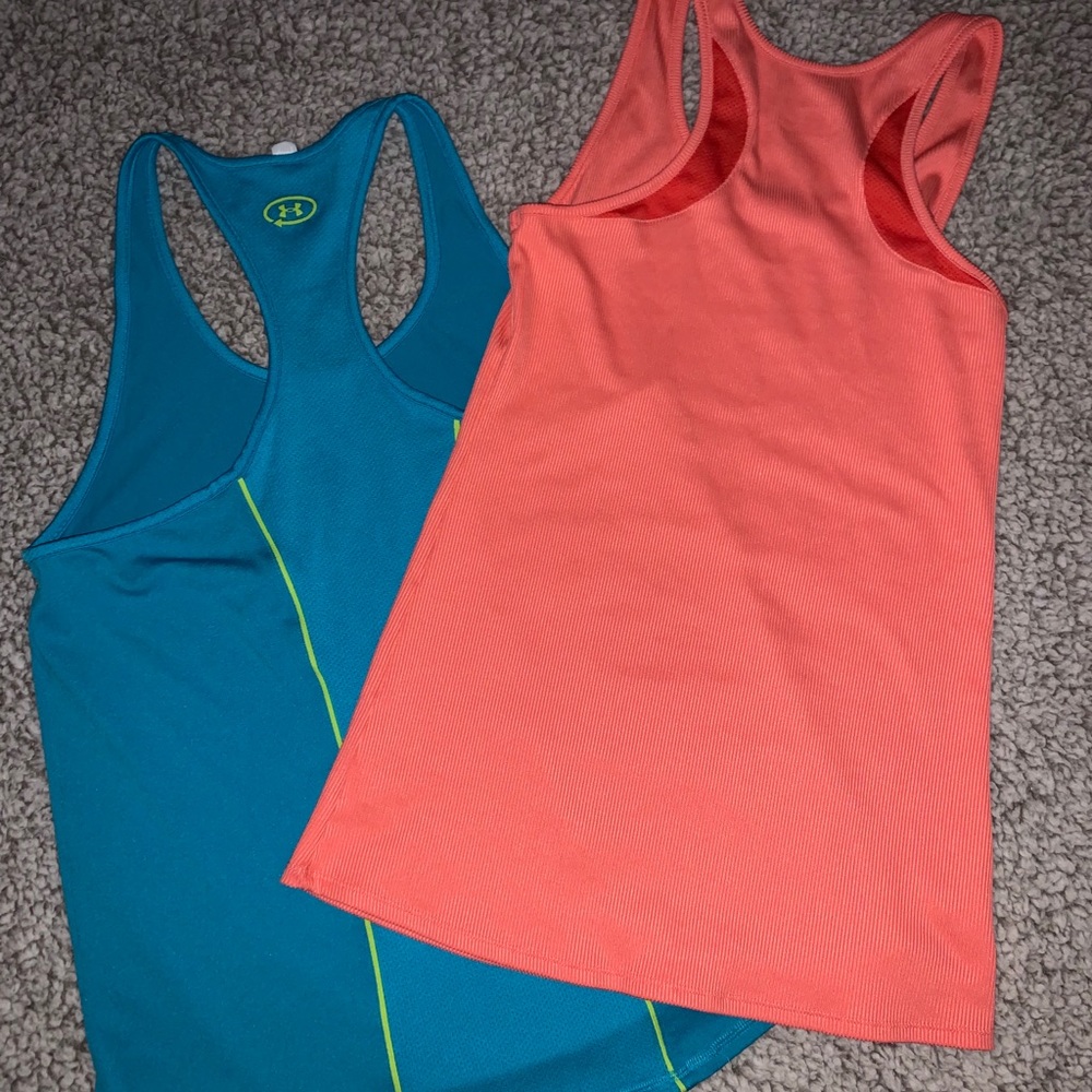 Coral and Blue Under Armour woman’s tank tops